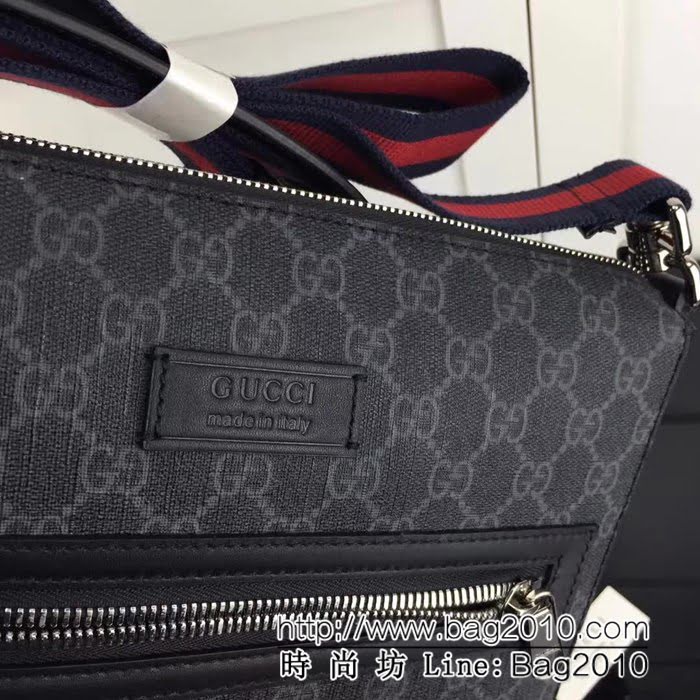 GUCCI古馳原單 新款高仿GUCCI新款專櫃品質原單貨實物實拍 474137克pvc男單肩斜挎包 HY1006